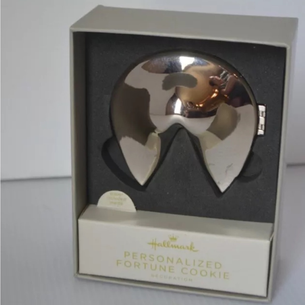 Hallmark Silver Plated Personalized Fortune Cookie With Blank Message And Box